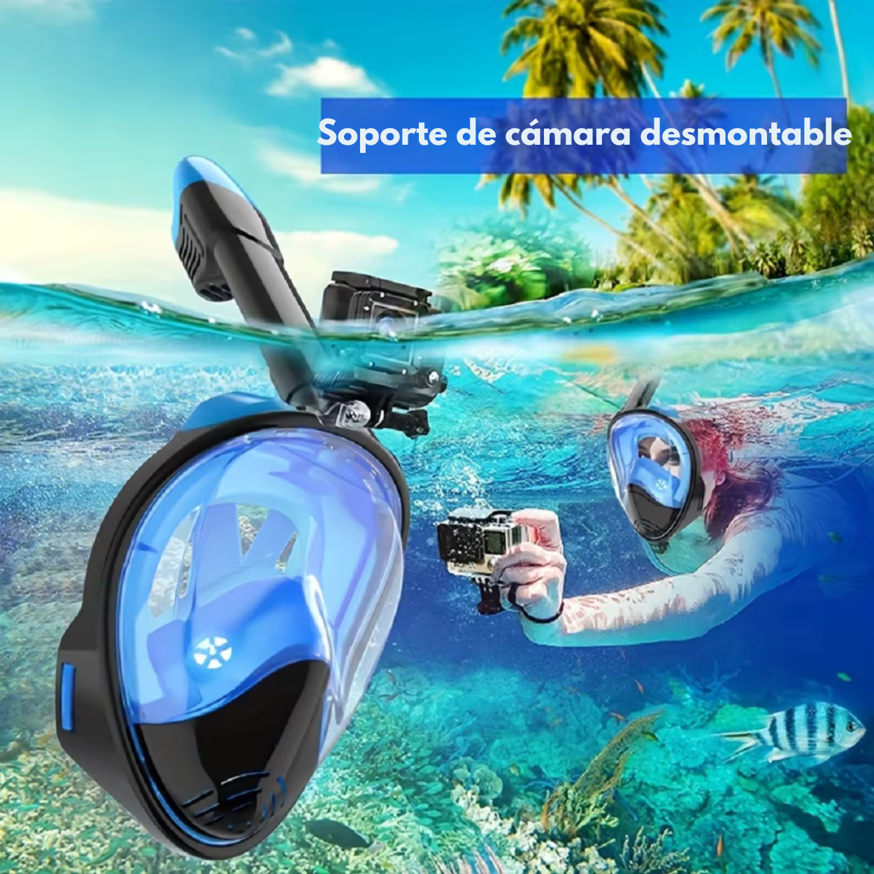 Snorkel Fullface Adulto con soporte GOPRO