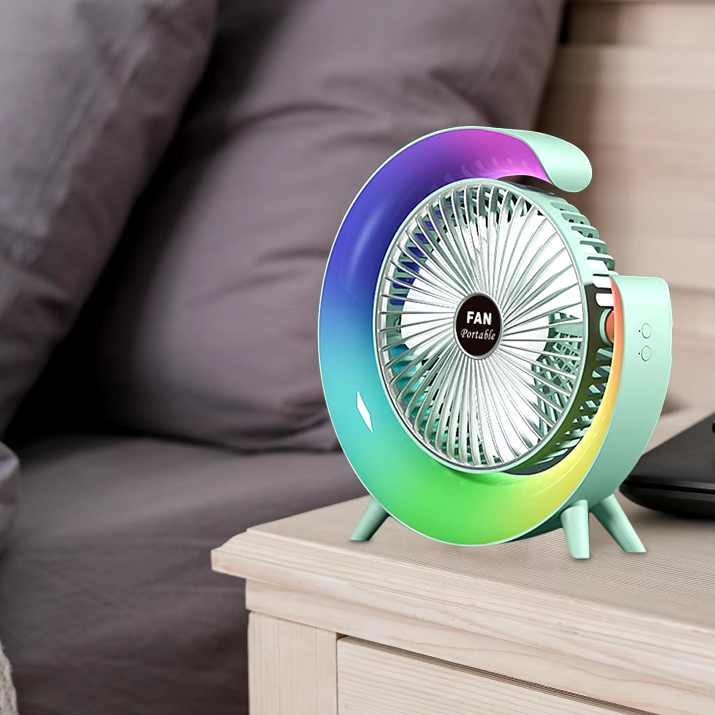 Ventilador USB de Escritorio con Luces RGB